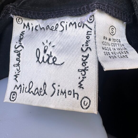 VIntage Michael Simon Lite Embroidered Black Button Down Floral Shirt Size S - Picture 2 of 10